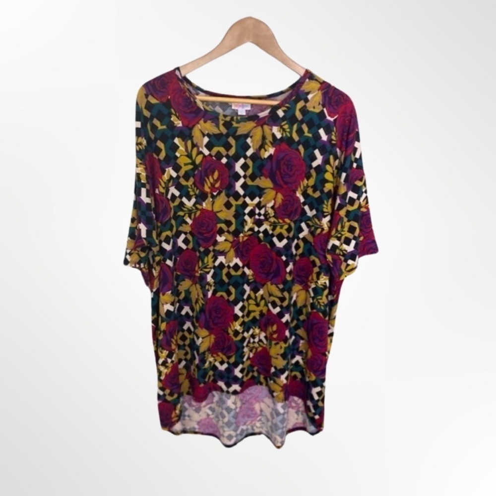 LuLaRoe Irma Multi-Colored Floral Tunic Top Size 2XL
